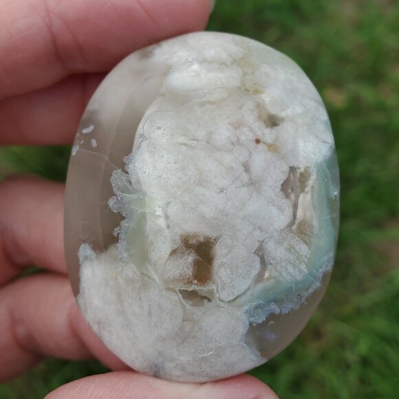 Other - Flower Agate Palm Stone (FA608)